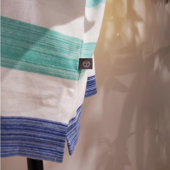 T by Talbots Striped Lace Up Rope Tassel 3/4 Sleeve Pullover Top Plus Size 3X - Picture 6 of 10